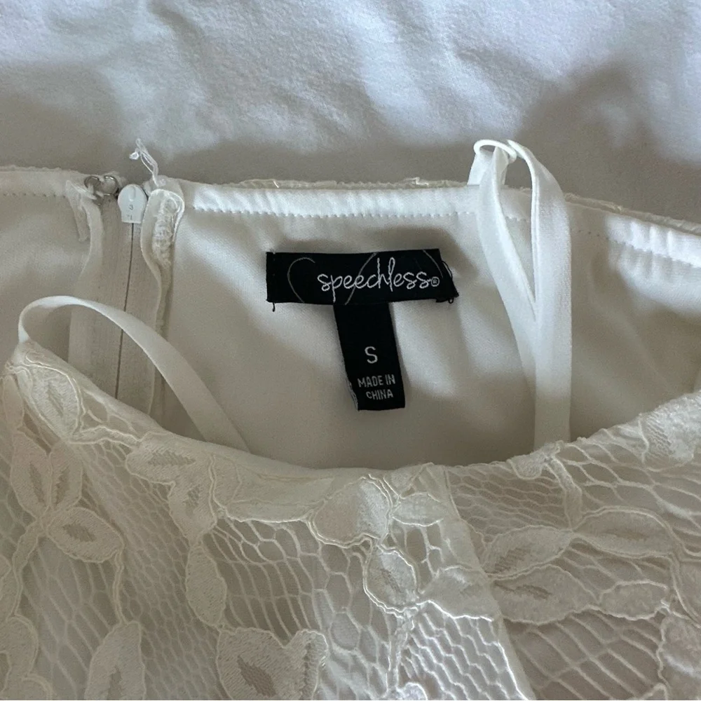 White Lace Mini Dress - Picture 6 of 6